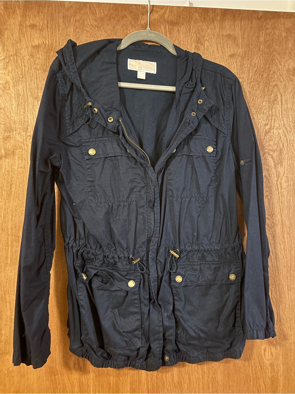Michael Kors Navy Utility Hooded Jacket